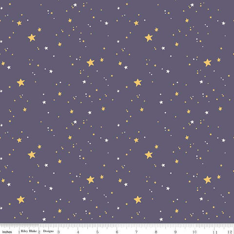 Sophisticated Halloween Stars C14623 Heather - Riley Blake Designs - Stars Dots - Quilting Cotton Fabric