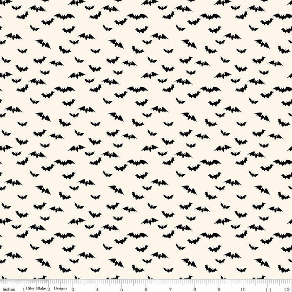 SALE Sophisticated Halloween Bats C14625 Cream - Riley Blake Designs - Quilting Cotton Fabric