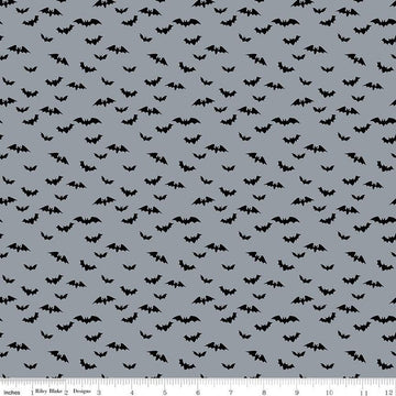 Sophisticated Halloween Bats C14625 Fog - Riley Blake Designs - Quilting Cotton Fabric