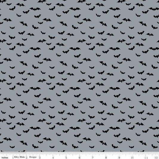 Sophisticated Halloween Bats C14625 Fog - Riley Blake Designs - Quilting Cotton Fabric