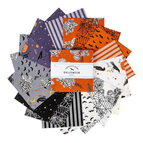 SALE Sophisticated Halloween Charm Pack 5" Stacker Bundle - Riley Blake Designs - 42 piece Precut Pre cut - Quilting Cotton Fabric