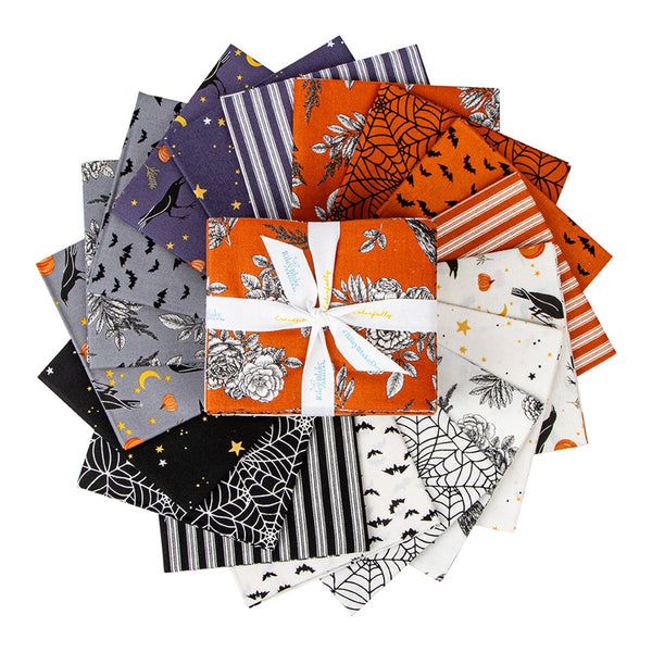 SALE Sophisticated Halloween Fat Quarter Bundle 18 pieces - Riley Blake Designs - Pre Cut Precut - Quilting Cotton Fabric