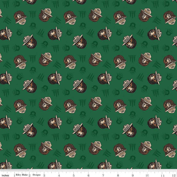 SALE Only You Smokey Toss C14641 Forest - Riley Blake Designs - Smokey Bear Wildfire Prevention - Quilting Cotton Fabric