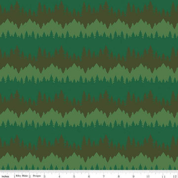 Only You Tree Stripe C14642 Forest - Riley Blake Designs - Smokey Bear Wildfire Prevention - Quilting Cotton Fabric - Licensed Product