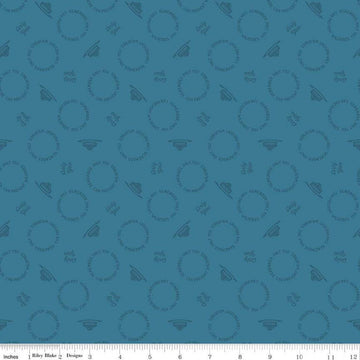 Only You Text Toss C14644 Cadet - Riley Blake Designs - Smokey Bear Wildfire Prevention - Quilting Cotton Fabric - Licensed Product