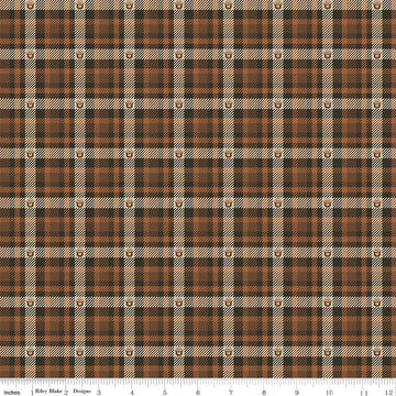 Only You Plaid C14645 Brown - Riley Blake Designs - Smokey Bear Fire Prevention - Quilting Cotton Fabric - Licensed Product