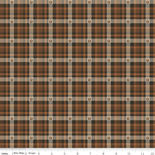 Only You Plaid C14645 Brown - Riley Blake Designs - Smokey Bear Fire Prevention - Quilting Cotton Fabric - Licensed Product