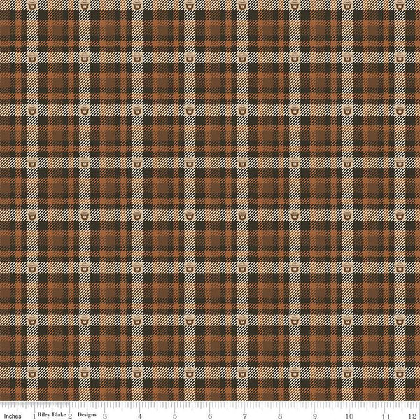 Only You Plaid C14645 Brown - Riley Blake Designs - Smokey Bear Fire Prevention - Quilting Cotton Fabric - Licensed Product