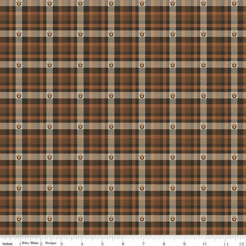 Only You Plaid C14645 Brown - Riley Blake Designs - Smokey Bear Fire Prevention - Quilting Cotton Fabric - Licensed Product