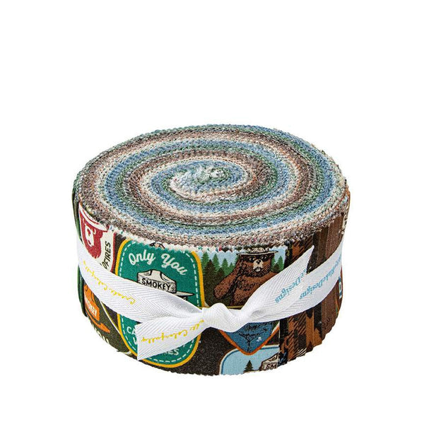 Only You 2.5 Inch Rolie Polie Jelly Roll 40 pieces - Riley Blake - Precut Pre cut Bundle - Smokey Bear - Quilting Cotton Fabric