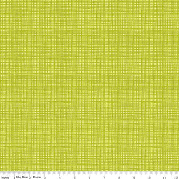CLEARANCE 17" End of Bolt - Texture C610 Green - Riley Blake Designs - Sketched Tone-on-Tone Irregular Grid - Quilting Cotton Fabric