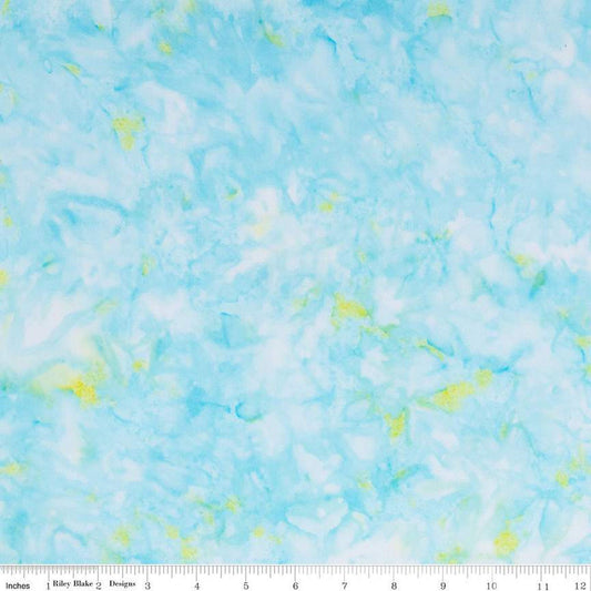 CLEARANCE Batiks Expressions Hand-Dyes BTHH226 Light Turquoise Green Multi - Riley Blake Designs - Hand-Dyed Print - Quilting Cotton Fabric