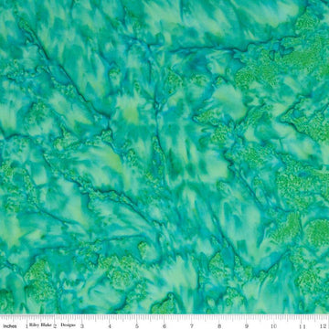 SALE Batiks Expressions Hand-Dyes BTHH225 Turquoise Green Multi - Riley Blake Designs - Hand-Dyed Print - Quilting Cotton Fabric