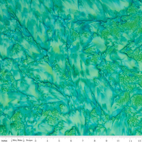 SALE Batiks Expressions Hand-Dyes BTHH225 Turquoise Green Multi - Riley Blake Designs - Hand-Dyed Print - Quilting Cotton Fabric
