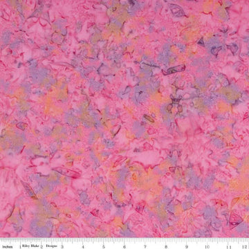 Fat Quarter End of Bolt - Batiks Expressions Hand-Dyes BTHH216 Pink Multi - Riley Blake Designs - Hand-Dyed Print - Quilting Cotton Fabric