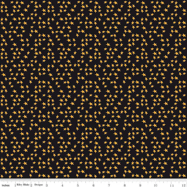 SALE Beggar's Night Stars C14504 Black - Riley Blake Designs - Halloween - Quilting Cotton Fabric