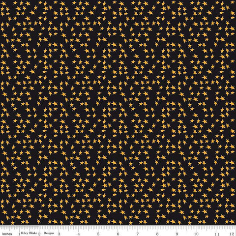 SALE Beggar's Night Stars C14504 Black - Riley Blake Designs - Halloween - Quilting Cotton Fabric