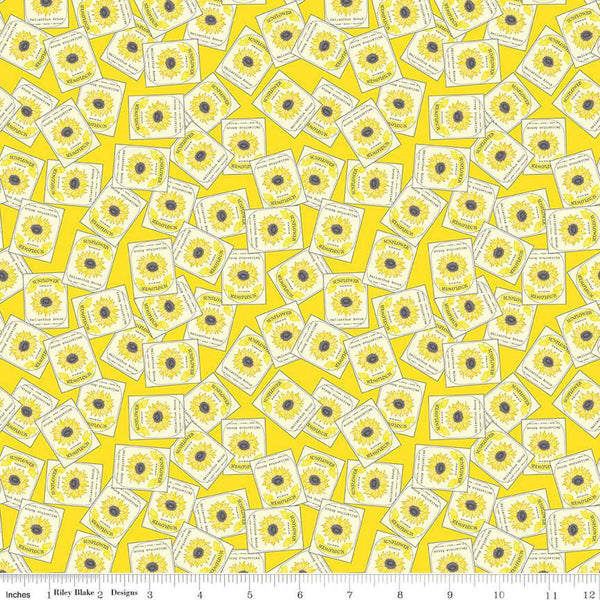 CLEARANCE Sunny Skies Seed Packets C14634 Sun - Riley Blake Designs - Floral Flowers - Quilting Cotton Fabric