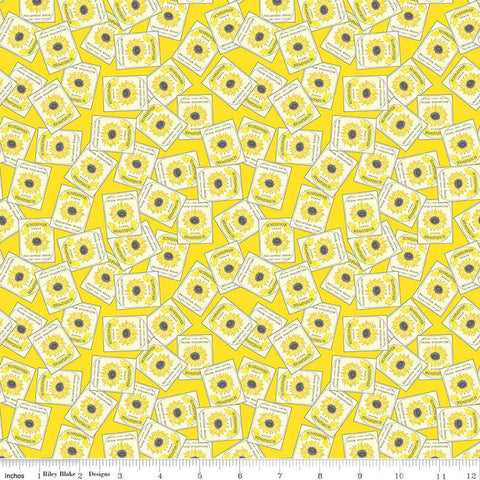 CLEARANCE Sunny Skies Seed Packets C14634 Sun - Riley Blake Designs - Floral Flowers - Quilting Cotton Fabric