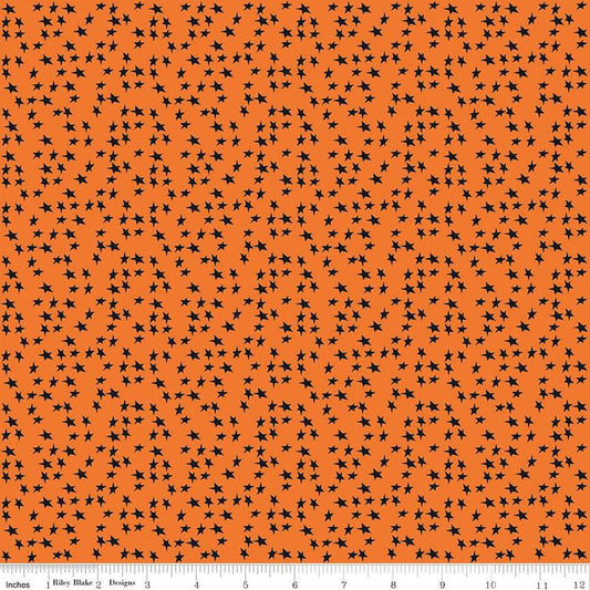 Beggar's Night Stars C14504 Orange - Riley Blake Designs - Halloween - Quilting Cotton Fabric