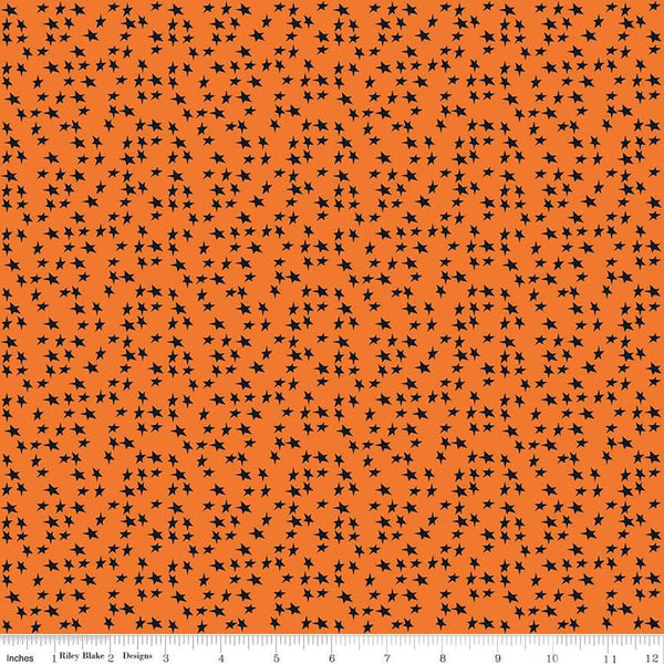 SALE Beggar's Night Stars C14504 Orange - Riley Blake Designs - Halloween - Quilting Cotton Fabric