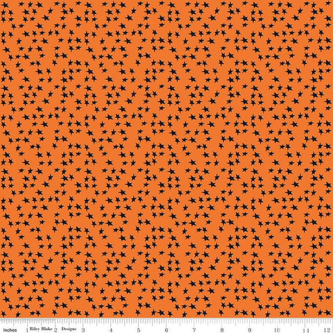 SALE Beggar's Night Stars C14504 Orange - Riley Blake Designs - Halloween - Quilting Cotton Fabric