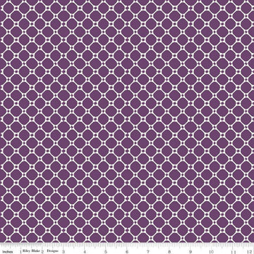 SALE Beggar's Night Bones C14507 Purple - Riley Blake Designs - Halloween Geometric Lattice - Quilting Cotton Fabric