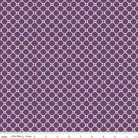 SALE Beggar's Night Bones C14507 Purple - Riley Blake Designs - Halloween Geometric Lattice - Quilting Cotton Fabric