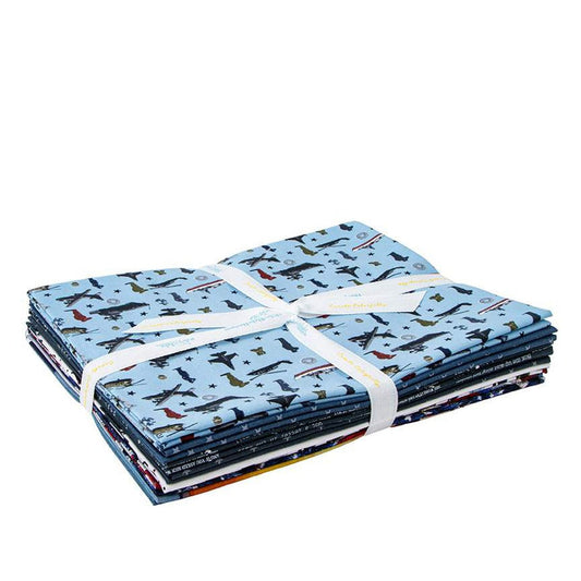 SALE Coming Home 1-Yard Bundle Blue - 7 Pieces - Riley Blake -  Precut - Includes Coming Home Panel - Quilting Cotton Fabric