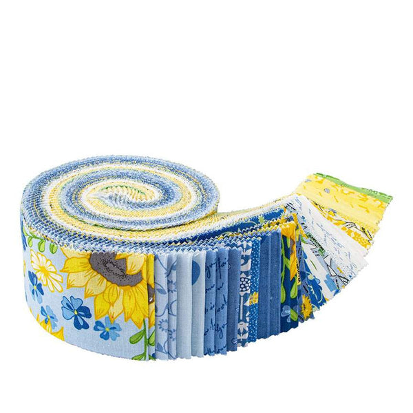 Sunny Skies 2.5 Inch Rolie Polie Jelly Roll 40 pieces - Riley Blake Designs - Precut Pre cut Bundle - Quilting Cotton Fabric