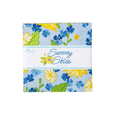 Sunny Skies Charm Pack 5" Stacker Bundle - Riley Blake Designs - 42 piece Precut Pre cut - Quilting Cotton Fabric