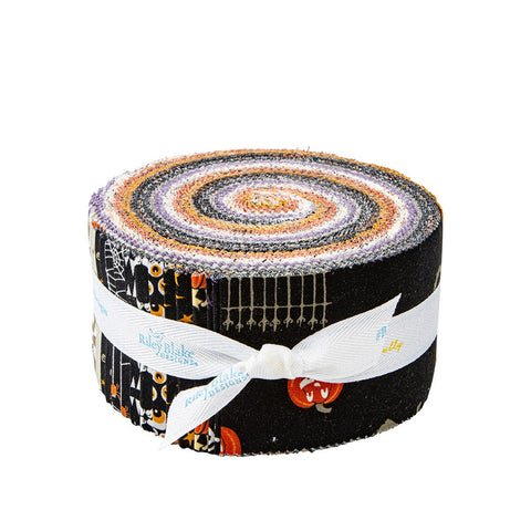 Beggar's Night 2.5 Inch Rolie Polie Jelly Roll 40 pieces - Riley Blake - Precut Pre cut Bundle - Halloween - Quilting Cotton Fabric