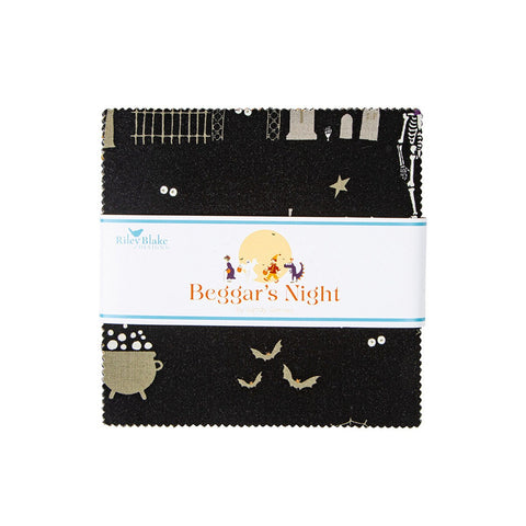 Beggar's Night Charm Pack 5" Stacker Bundle - Riley Blake Designs - 42 piece Precut Pre cut - Halloween - Quilting Cotton Fabric