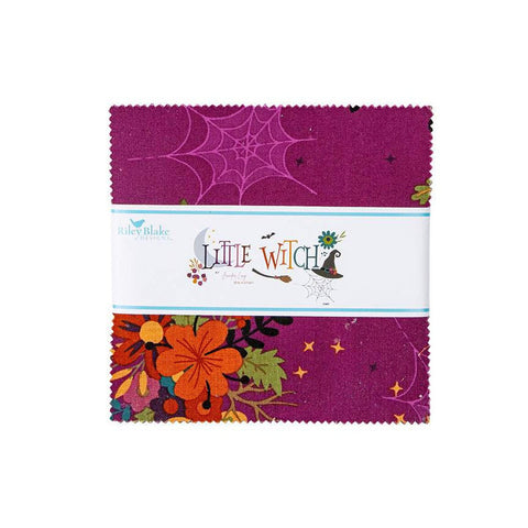 SALE Little Witch Charm Pack 5" Stacker Bundle - Riley Blake Designs - 42 piece Precut Pre cut - Halloween - Quilting Cotton Fabric