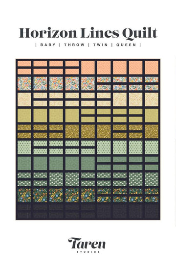 SALE Horizon Lines Quilt Pattern P163 - Taren Studios - Riley Blake Designs - INSTRUCTIONS ONLY - Piecing Multiple Sizes