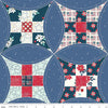 3-Yard Cut - SALE Sweet Freedom WIDEBACK WB14418 Denim - Riley Blake - 108" Patriotic Orange Peel - Quilting Cotton Fabric