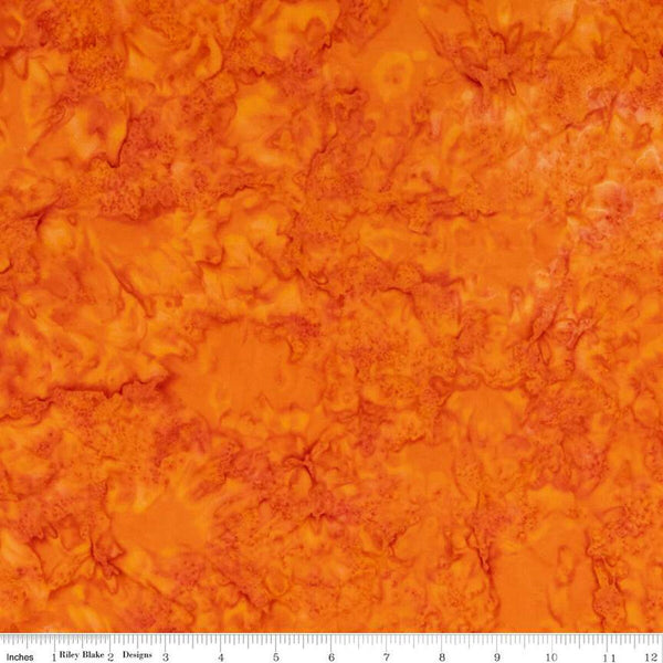 Batiks Expressions Hand-Dyes BTHH214 Orange Yellow Multi - Riley Blake Designs - Hand-Dyed Print - Quilting Cotton Fabric