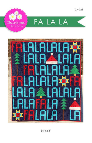 SALE Fa La La Quilt PATTERN P161 by Charisma Horton - Riley Blake Designs - INSTRUCTIONS Only - Piecing Christmas Letters Stars Trees Hats