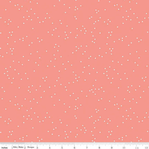 11" end of bolt - SALE Blossom Salmon by Riley Blake Designs - Pink Floral Flowers - Quilting Cotton Fabric