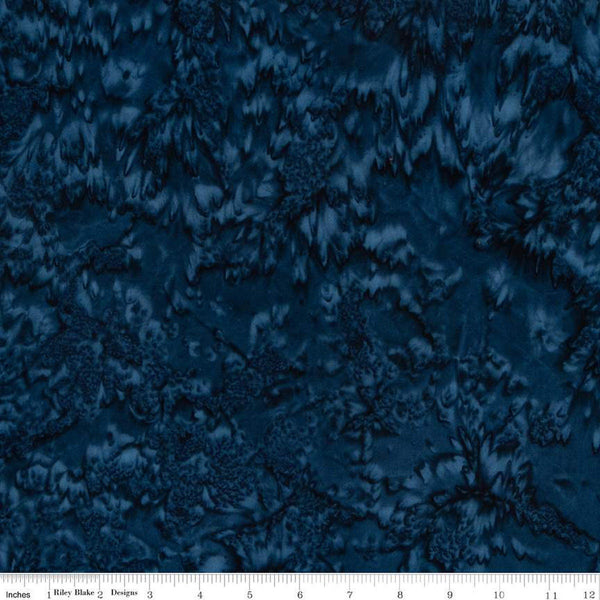Fat Quarter End of Bolt - SALE Batiks Expressions Hand-Dyes BTHH179 Dark Blue - Riley Blake - Hand-Dyed Print - Quilting Cotton Fabric