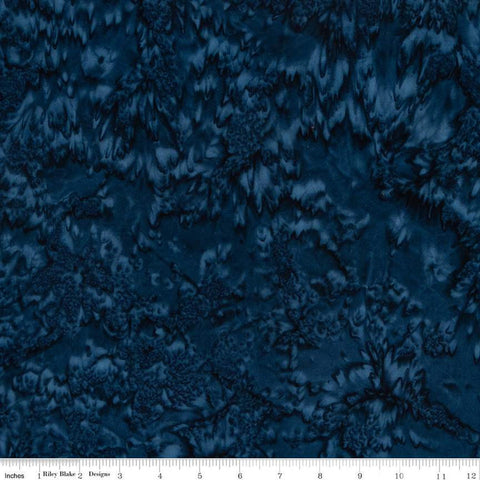 Fat Quarter End of Bolt - SALE Batiks Expressions Hand-Dyes BTHH179 Dark Blue - Riley Blake - Hand-Dyed Print - Quilting Cotton Fabric