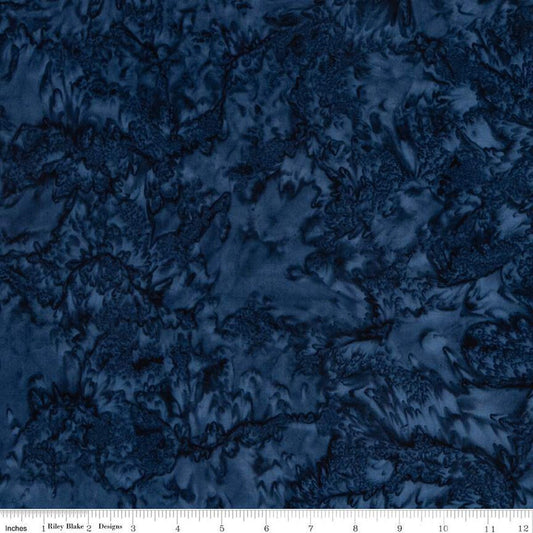 SALE Batiks Expressions Hand-Dyes BTHH178 Dark Blue 2 - Riley Blake Designs - Hand-Dyed Print - Quilting Cotton Fabric