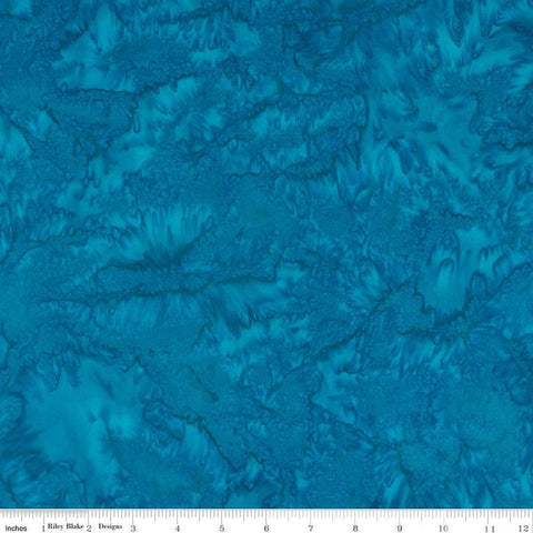 Fat Quarter End of Bolt - SALE Batiks Expressions Hand-Dyes BTHH166 Dark Aqua - Riley Blake - Hand-Dyed Print - Quilting Cotton Fabric