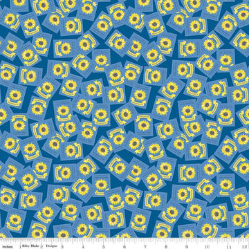 CLEARANCE Sunny Skies Seed Packets C14634 Dusk - Riley Blake Designs - Floral Flowers Sunflowers - Quilting Cotton Fabric