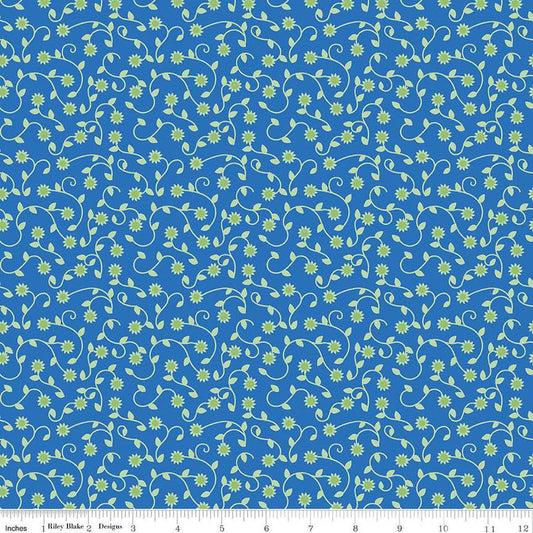 Sunny Skies Vines C14635 Dusk - Riley Blake Designs - Floral Flowers Leaves - Quilting Cotton Fabric