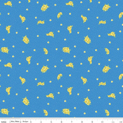 Sunny Skies Small Floral C14636 Blue - Riley Blake Designs - Flower Flowers - Quilting Cotton Fabric