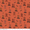SALE Little Witch Witches Socks Pumpkin Orange Halloween Fabric - C14561 Riley Blake Quilting Cotton Fabric