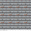 SALE Little Witch Sitting on a Gate Silver Gray Halloween Fabric - C14564 Riley Blake Quilting Cotton Fabric
