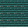 Little Witch Sitting on a Gate Teal Green Halloween Fabric - C14564 Riley Blake Quilting Cotton Fabric