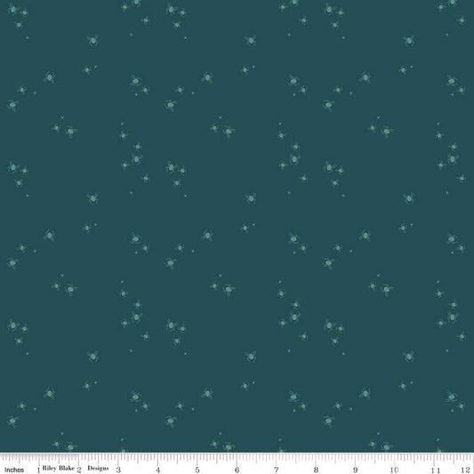 Little Witch Spider Dots C14566 Jade - Riley Blake Designs - Spiders Dot Dotted Tone-on-Tone  - Quilting Cotton Fabric